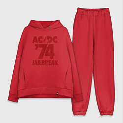 Женский костюм оверсайз ACDC 74 jailbreak, цвет: красный