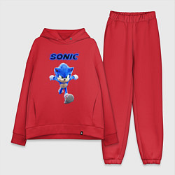 Женский костюм оверсайз SONIC, цвет: красный