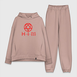 Женский костюм оверсайз HIM LOGO RED