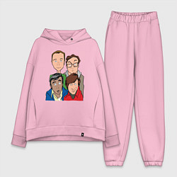 Женский костюм оверсайз The Big Bang Theory Guys, цвет: светло-розовый