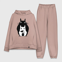 Женский костюм оверсайз Тоторо, цвет: пыльно-розовый