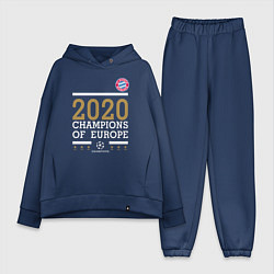Женский костюм оверсайз FC Bayern Munchen Champions of Europe 2020, цвет: тёмно-синий