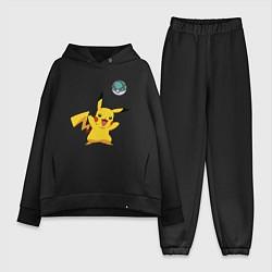 Женский костюм оверсайз Pokemon pikachu 1, цвет: черный