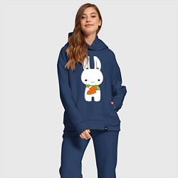Женский костюм оверсайз Зайчик с морковкой, цвет: тёмно-синий — фото 2