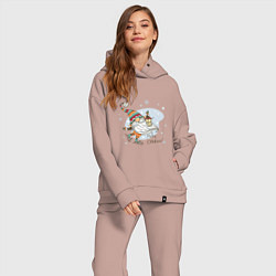 Женский костюм оверсайз Рождественский гном, цвет: пыльно-розовый — фото 2