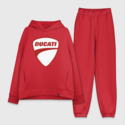 Женский костюм оверсайз Ducati Logo Дукати Лого Z, цвет: красный