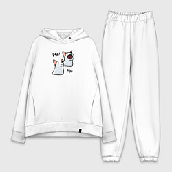 Женский костюм оверсайз Pop Cat, цвет: белый