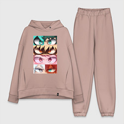 Женский костюм оверсайз MY HERO ACADEMIA MHA, цвет: пыльно-розовый