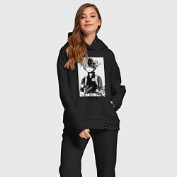 Женский костюм оверсайз Шото Тодороки Геройская, цвет: черный — фото 2