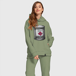 Женский костюм оверсайз Улан-Удэнская тушенка, цвет: авокадо — фото 2