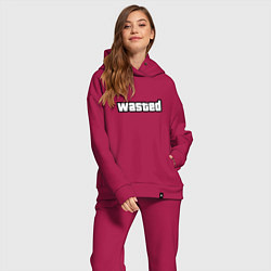 Женский костюм оверсайз WASTED, цвет: маджента — фото 2