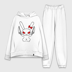 Женский костюм оверсайз Зайка с ножами, цвет: белый