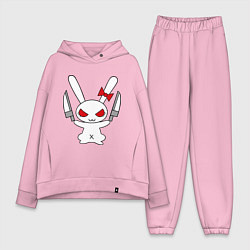 Женский костюм оверсайз Зайка с ножами, цвет: светло-розовый