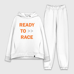 Женский костюм оверсайз KTM READY TO RACE спина Z, цвет: белый