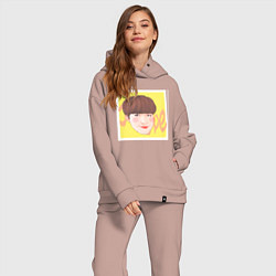 Женский костюм оверсайз Jung Hoseok, цвет: пыльно-розовый — фото 2