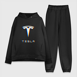 Женский костюм оверсайз TESLA MOTORS GLITCH ТЕСЛА, цвет: черный