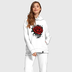Женский костюм оверсайз Красная Роза Red Rose, цвет: белый — фото 2