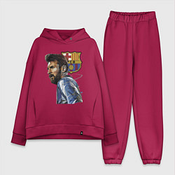 Женский костюм оверсайз Lionel Messi Barcelona Argentina Striker, цвет: маджента