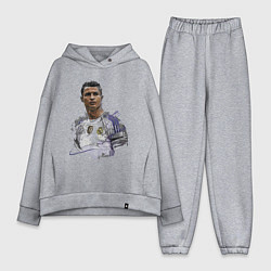 Женский костюм оверсайз Cristiano Ronaldo Manchester United Portugal, цвет: меланж