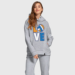 Женский костюм оверсайз Love Volleyball, цвет: меланж — фото 2