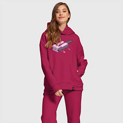 Женский костюм оверсайз Аксолотль Axolotl, цвет: маджента — фото 2