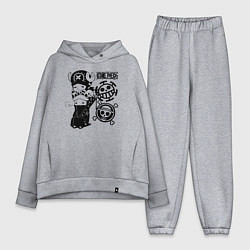 Женский костюм оверсайз Тони Тони Чоппер и Трафальгар Ло One Piece, цвет: меланж