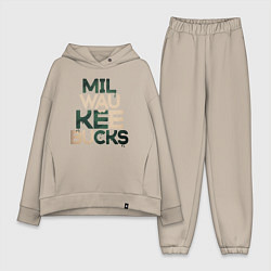 Женский костюм оверсайз Milwaukee Bucks, цвет: миндальный