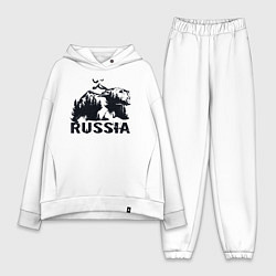 Женский костюм оверсайз Russian bear, цвет: белый