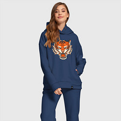 Женский костюм оверсайз Super Tiger, цвет: тёмно-синий — фото 2
