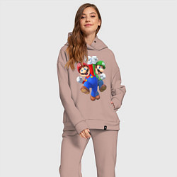 Женский костюм оверсайз Mario Bros, цвет: пыльно-розовый — фото 2