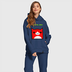 Женский костюм оверсайз Geometry Dash: Cat Skin, цвет: тёмно-синий — фото 2