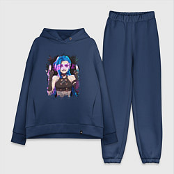 Женский костюм оверсайз JINX SHOOT ARCANE LOL, цвет: тёмно-синий