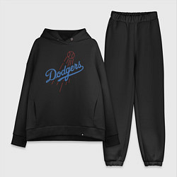 Женский костюм оверсайз Los Angeles Dodgers baseball, цвет: черный