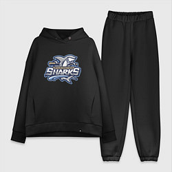 Женский костюм оверсайз Wilmington sharks -baseball team, цвет: черный