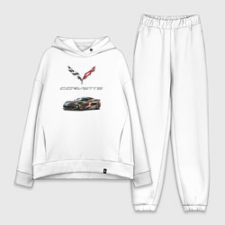 Женский костюм оверсайз Chevrolet Corvette - Motorsport racing team, цвет: белый