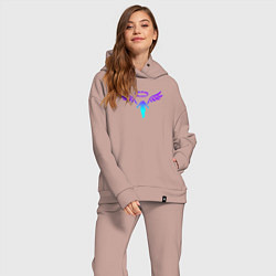 Женский костюм оверсайз WALHALLA TEAM NEON LOGO ТОКИЙСКИЕ МСТИТЕЛИ, цвет: пыльно-розовый — фото 2