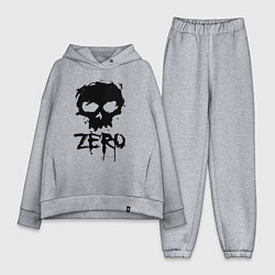 Женский костюм оверсайз Zero skull, цвет: меланж