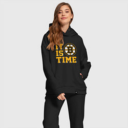 Женский костюм оверсайз It Is Boston Bruins Time, Бостон Брюинз, цвет: черный — фото 2