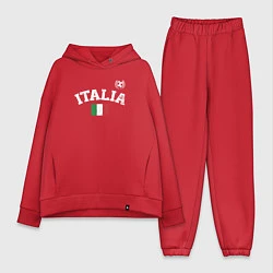 Женский костюм оверсайз Футбол Италия, цвет: красный