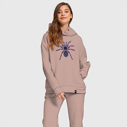 Женский костюм оверсайз Огромный психоделический паук, цвет: пыльно-розовый — фото 2