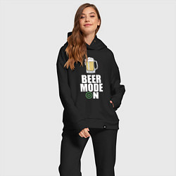 Женский костюм оверсайз BEER MODE ON, ПИВО, цвет: черный — фото 2