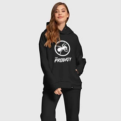 Женский костюм оверсайз Prodigy логотип, цвет: черный — фото 2