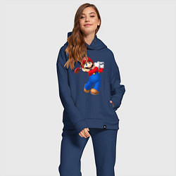 Женский костюм оверсайз Марио - крутейший гольфист Super Mario цвета тёмно-синий — фото 2