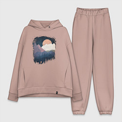 Женский костюм оверсайз Бег от Медведя, цвет: пыльно-розовый