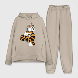 Женский костюм оверсайз Cool Tiger Power Muzzle, цвет: миндальный