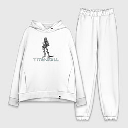 Женский костюм оверсайз TITANFALL PENCIL ART титанфолл, цвет: белый
