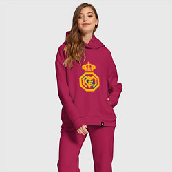 Женский костюм оверсайз Football - Real Madrid, цвет: маджента — фото 2