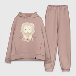 Женский костюм оверсайз Милый Львёнок С Цветами