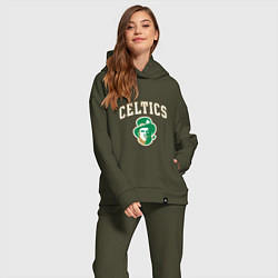 Женский костюм оверсайз NBA Celtics, цвет: хаки — фото 2