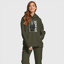 Женский костюм оверсайз Бюрсин, цвет: хаки — фото 2